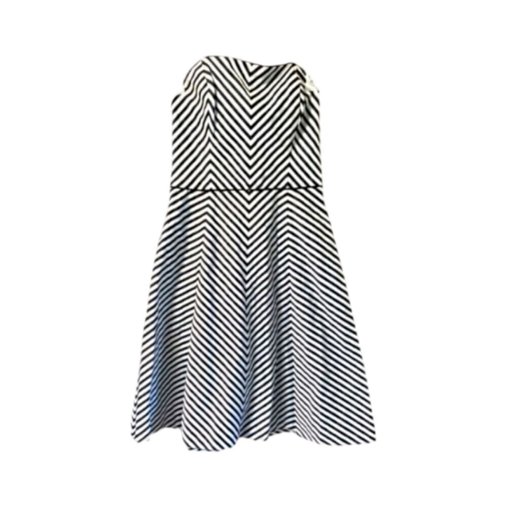  White House Black Market Women's New Sleeveless diagonal Striped Mini dress.